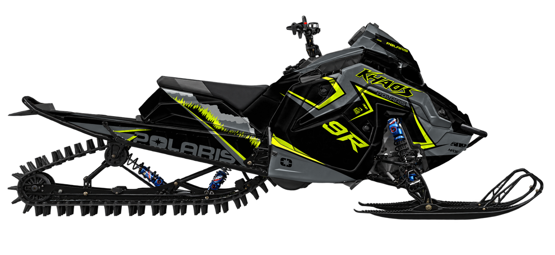 Alpine graphics kit for Polaris Matryx snowmobile - side view - premium graphics from madestickers.com Black Neon Grey#color_black-neon-grey