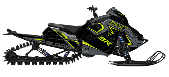 Alpine graphics kit for Polaris Matryx snowmobile - side view - premium graphics from madestickers.com Black Neon Grey#color_black-neon-grey