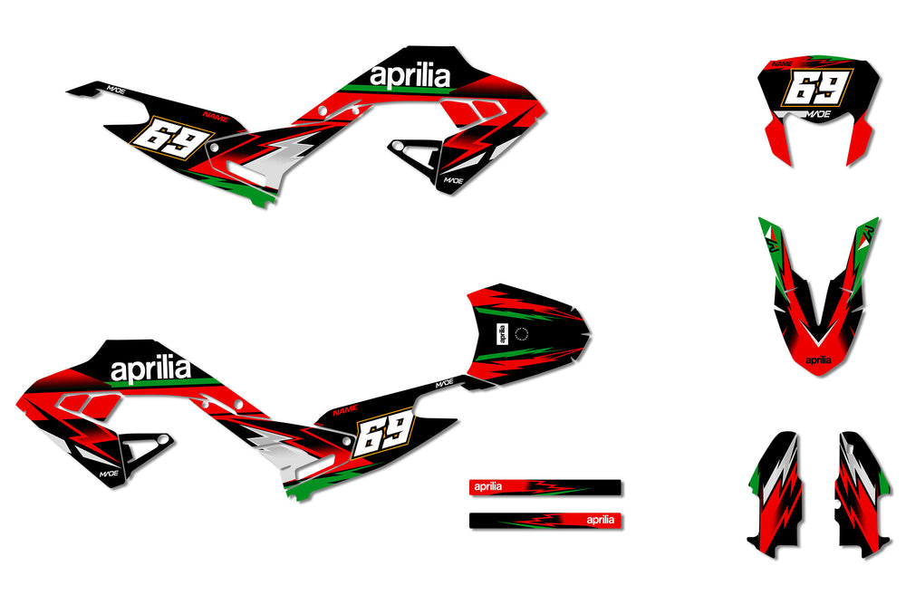 Aprilia Red Premium Graphics for mopeds