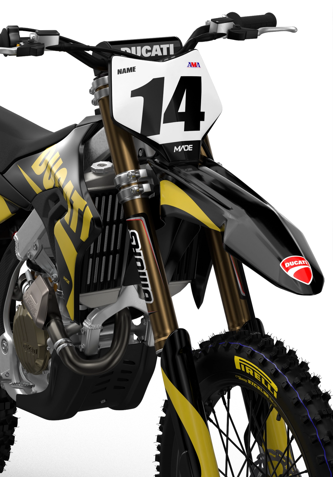 Ducati Base simple Black background Custom graphics from madestickers.com Gold#color_gold