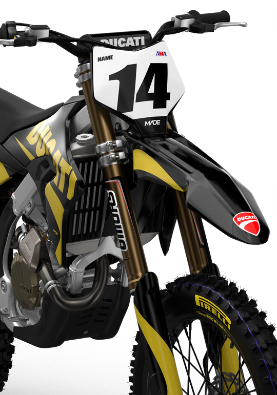Ducati Base simple Black background Custom graphics from madestickers.com Gold#color_gold