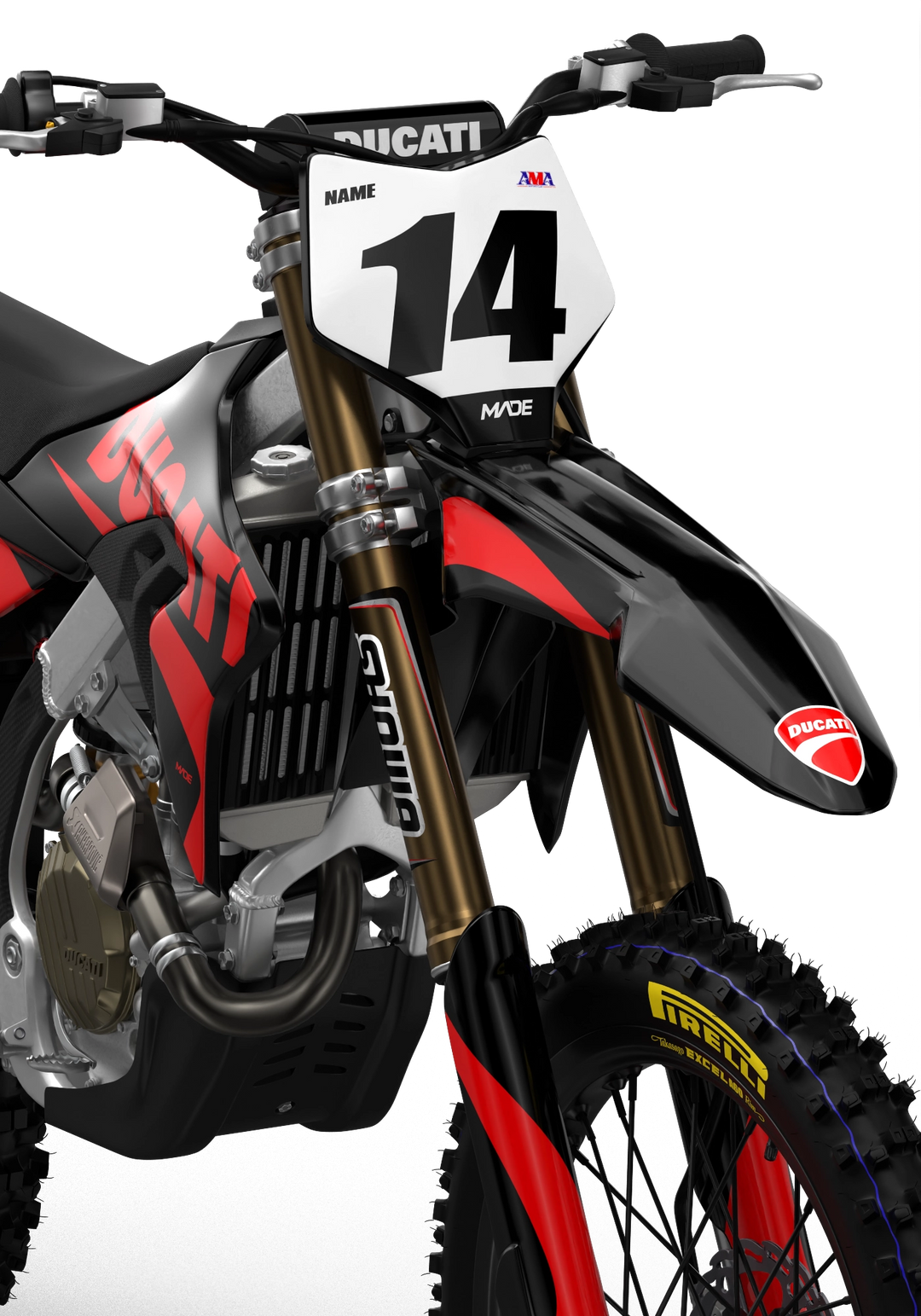 Ducati Base simple Black background Custom graphics from madestickers.com Red#color_red