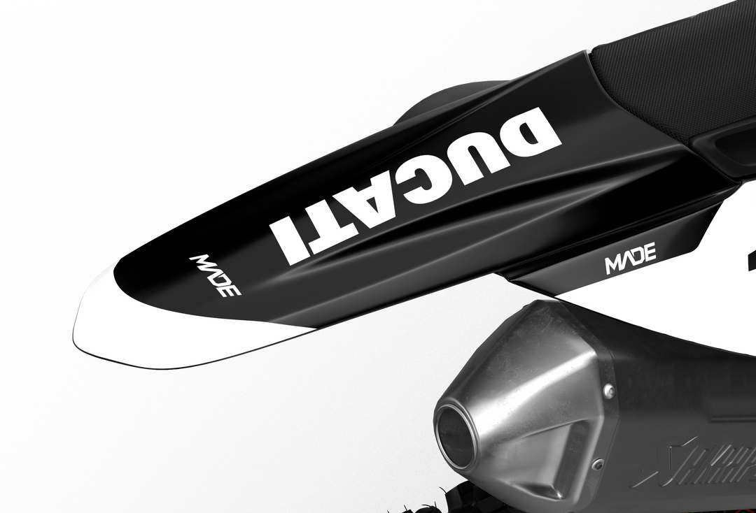 Ducati Base simple Black background Custom graphics from madestickers.com White#color_white