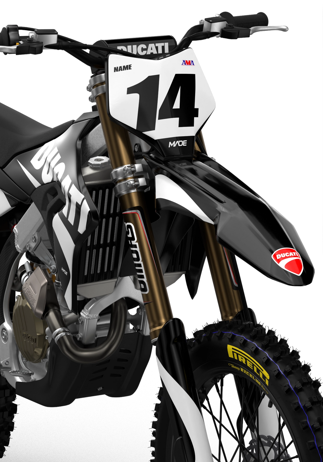 Ducati Base simple Black background Custom graphics from madestickers.com White#color_white