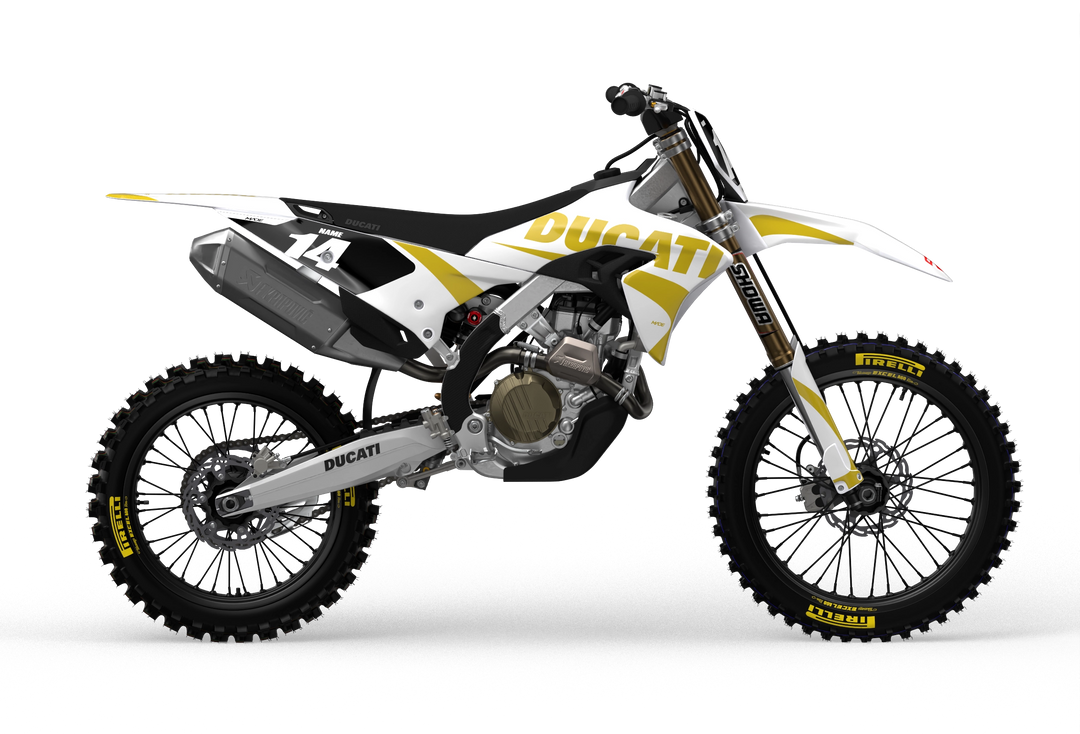 Ducati Base White custom graphics from madestickers.com Gold#color_gold