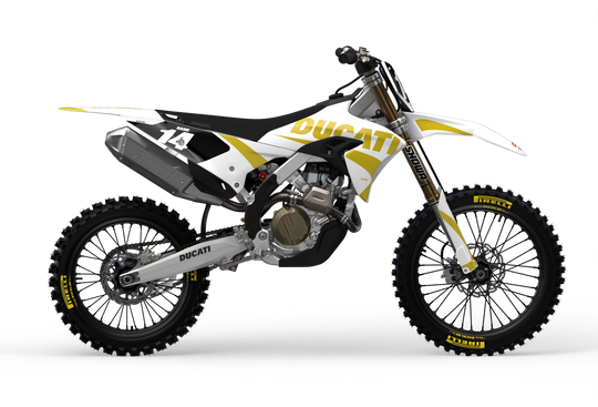 Ducati Base White custom graphics from madestickers.com Gold#color_gold