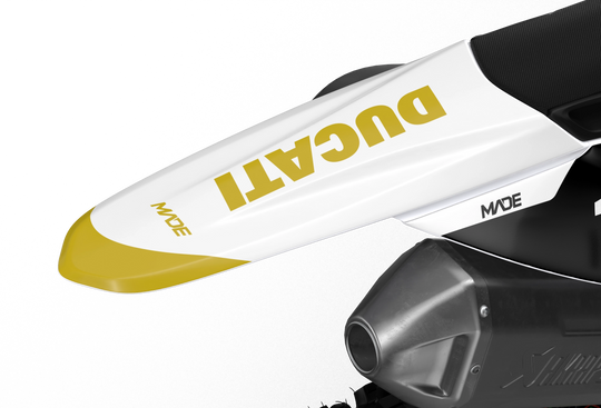 Ducati Base White custom graphics from madestickers.com Gold#color_gold