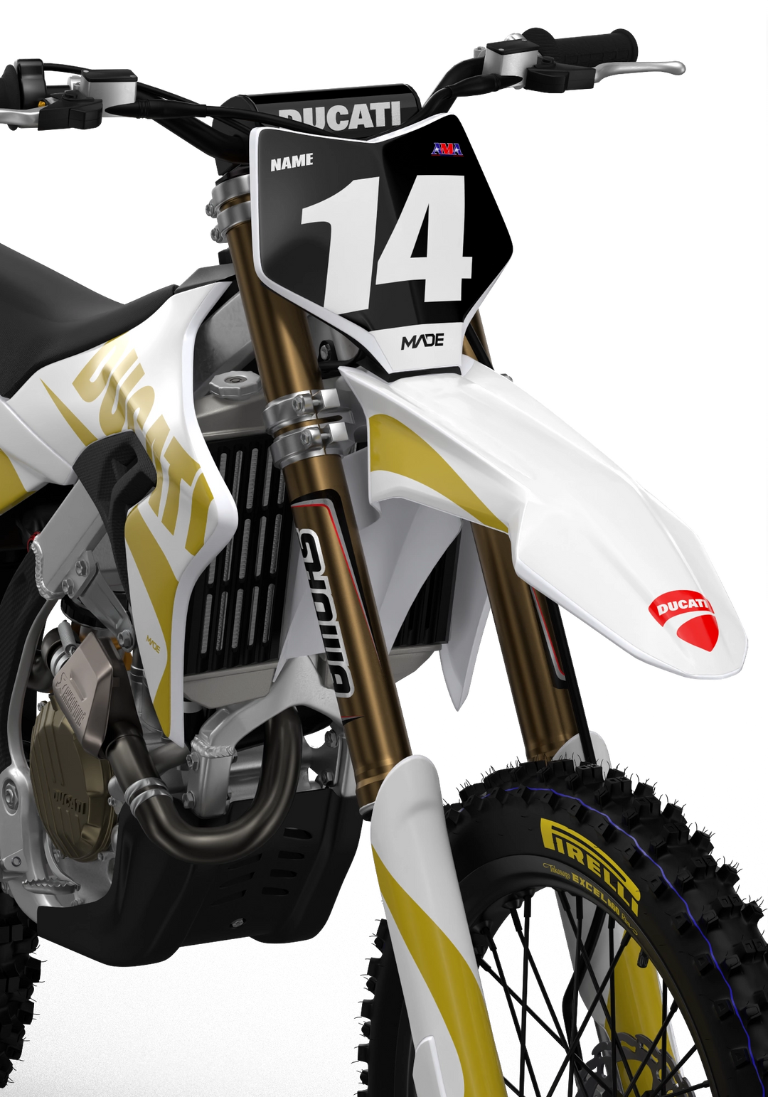 Ducati Base White custom graphics from madestickers.com Gold#color_gold