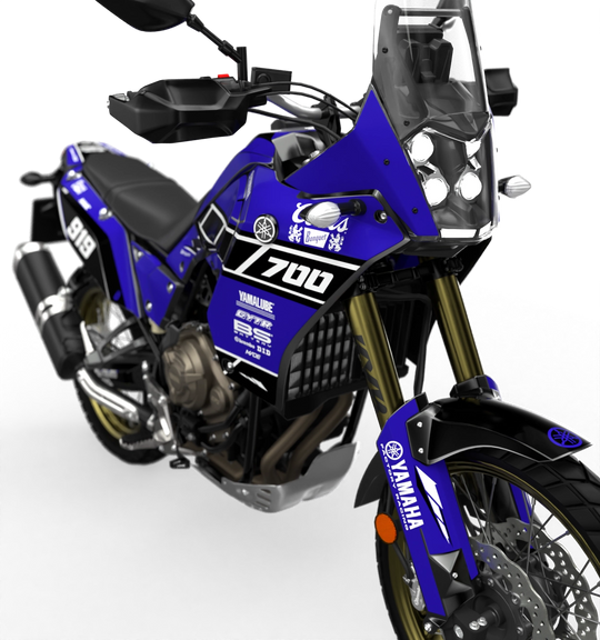 Yamaha Tenere Stock clean design with name Block, premium graphics from madestickers.com Blue#color_blue