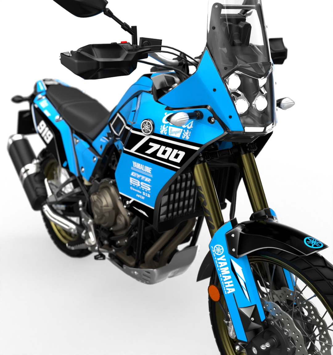 Yamaha Tenere Stock clean design with name Block, premium graphics from madestickers.com LightBlue#color_lightblue