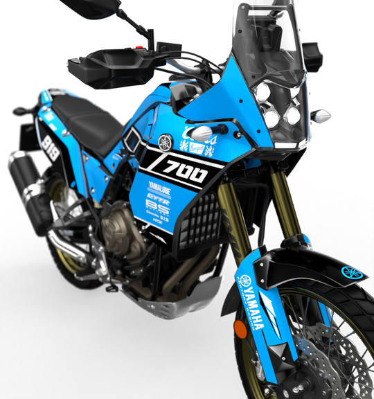 Yamaha Tenere Stock clean design with name Block, premium graphics from madestickers.com LightBlue#color_lightblue