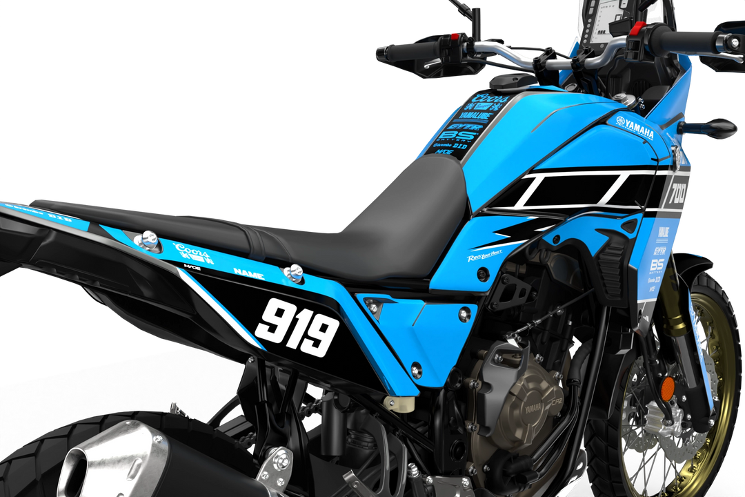 Yamaha Tenere Stock clean design with name Block, premium graphics from madestickers.com LightBlue#color_lightblue