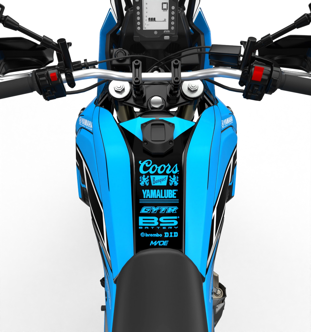 Yamaha Tenere Stock clean design with name Block, premium graphics from madestickers.com LightBlue#color_lightblue