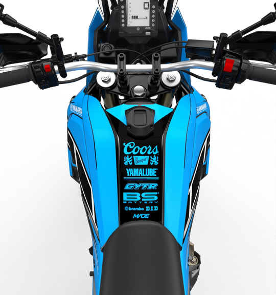 Yamaha Tenere Stock clean design with name Block, premium graphics from madestickers.com LightBlue#color_lightblue