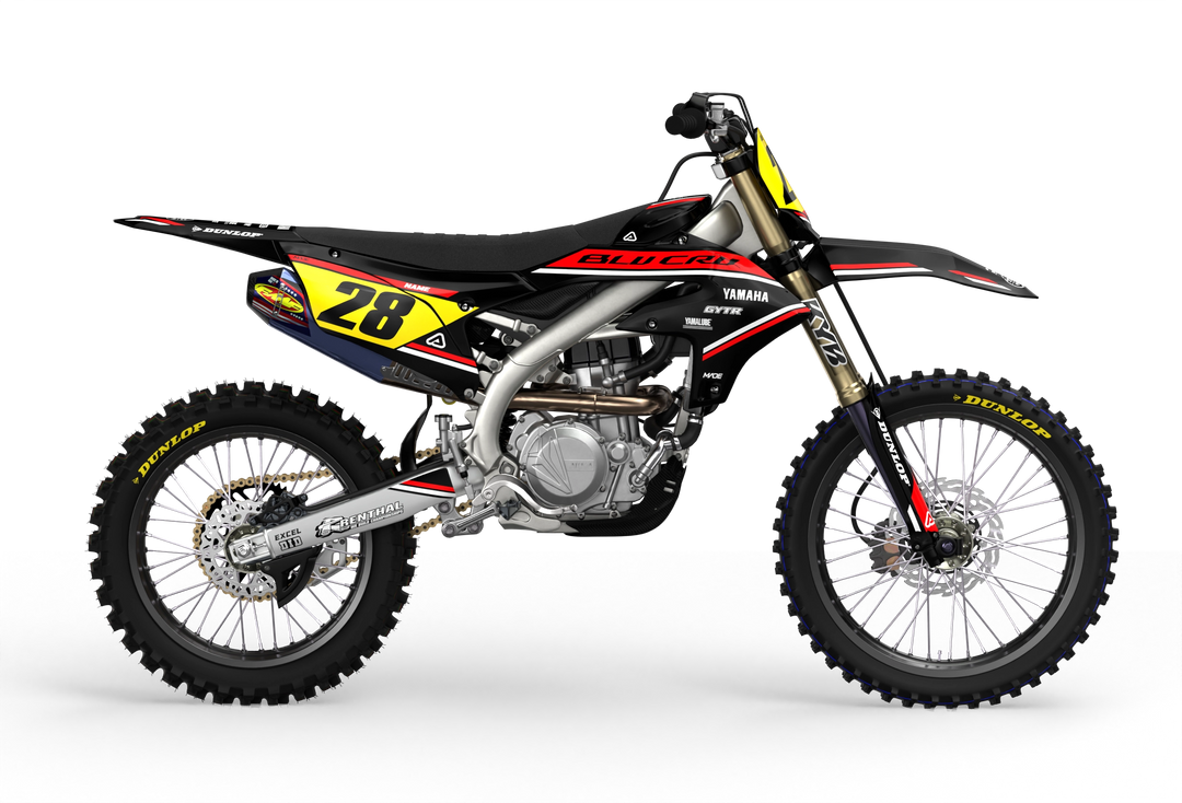Yamaha motocross dirt bike premium graphics - 3D design - render - Black Red BlackRed#color_blackred