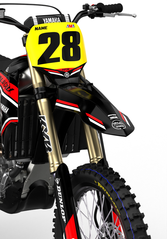 Yamaha motocross dirt bike premium graphics - 3D design - render - Black Red BlackRed#color_blackred