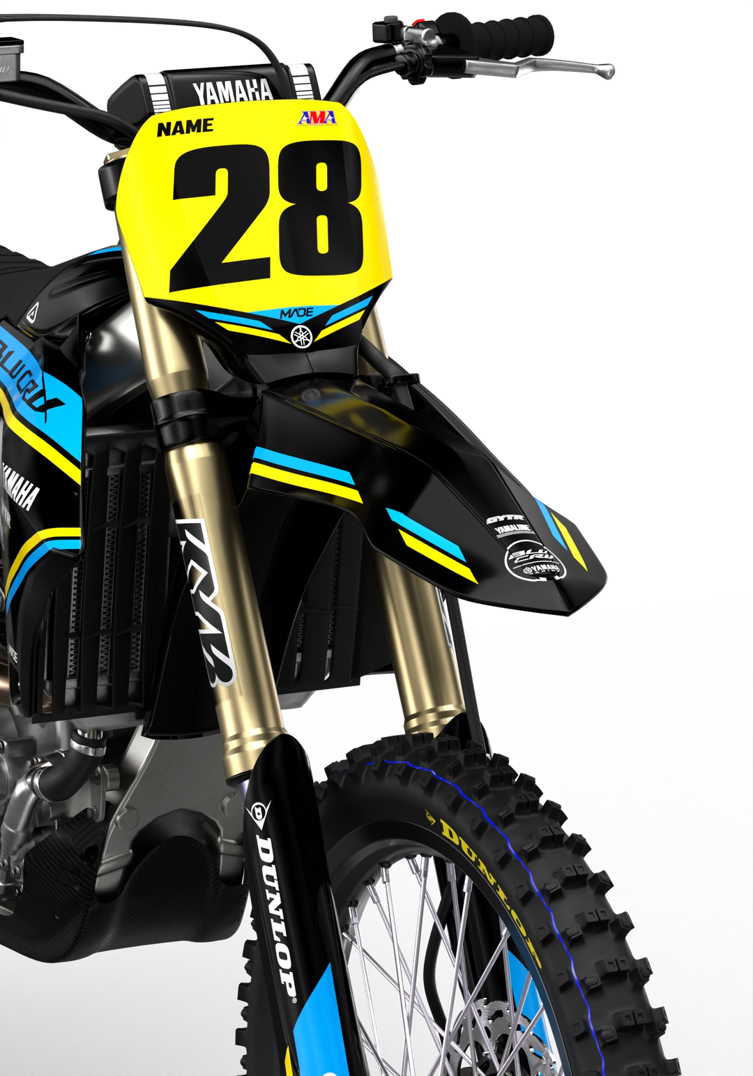 Yamaha motocross dirt bike premium graphics - 3D design - render - Black Yellow BlackYellow#color_blackyellow