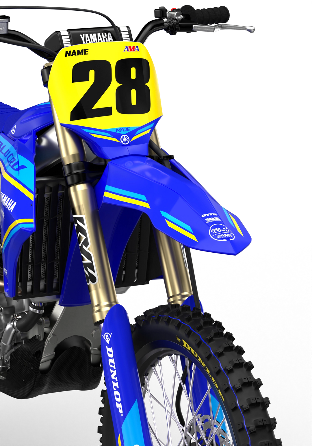 Yamaha motocross dirt bike premium graphics - 3D design - render - Blue Yellow BlueYellow#color_blueyellow