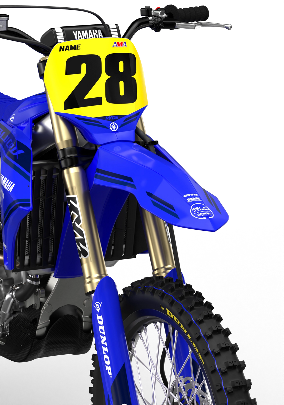 Yamaha motocross dirt bike premium graphics - 3D design - render - Blue white BlueDarkBlue#color_bluedarkblue