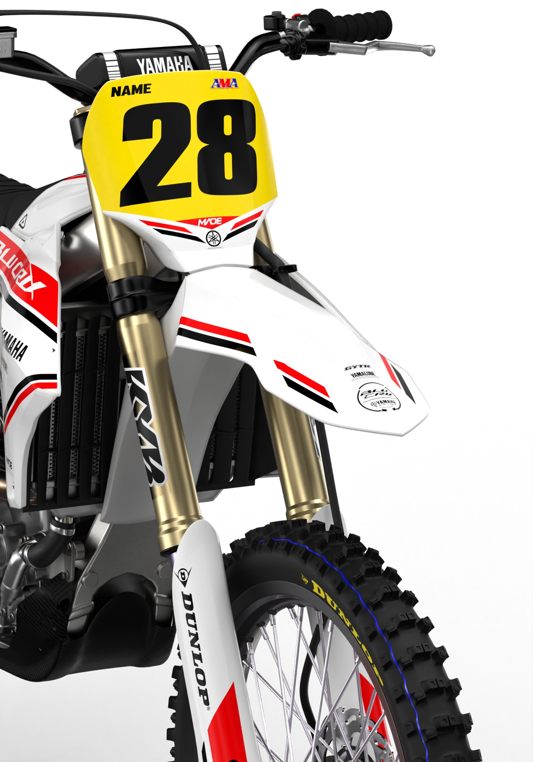 Yamaha motocross dirt bike premium graphics - 3D design - render - White Red WhiteRed#color_whitered