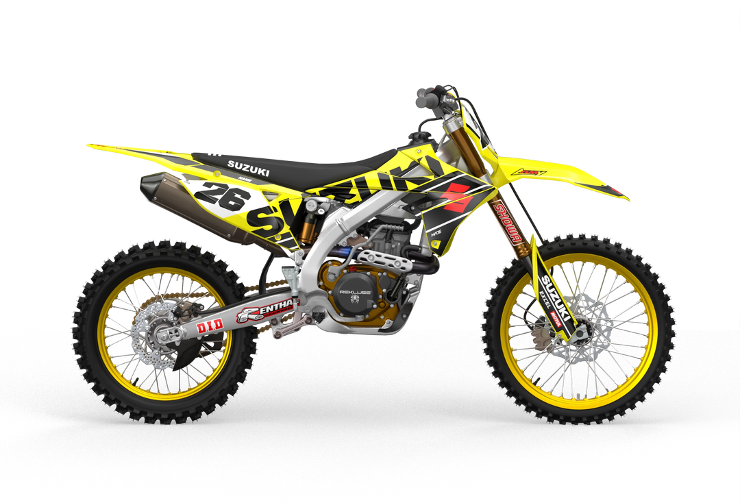 Suzuki RMZ Motocross dirt bike graphics for protection from madestickers.com Black#color_black