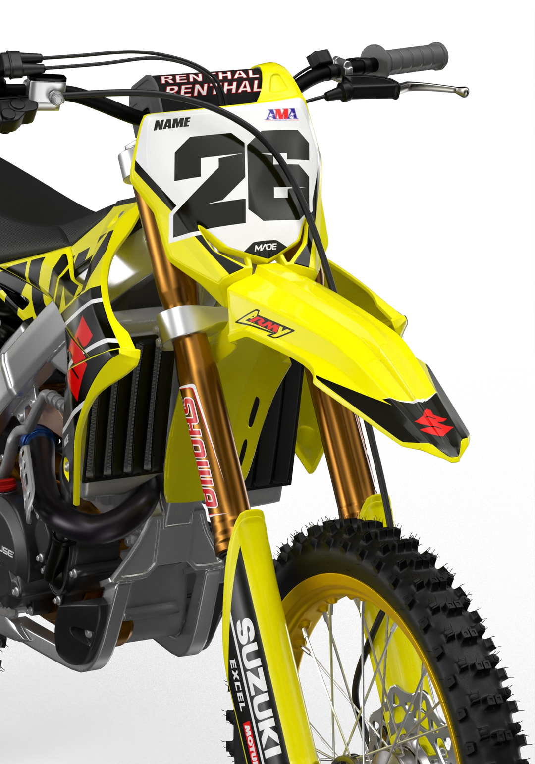 Suzuki RMZ Motocross dirt bike graphics for protection from madestickers.com Black#color_black