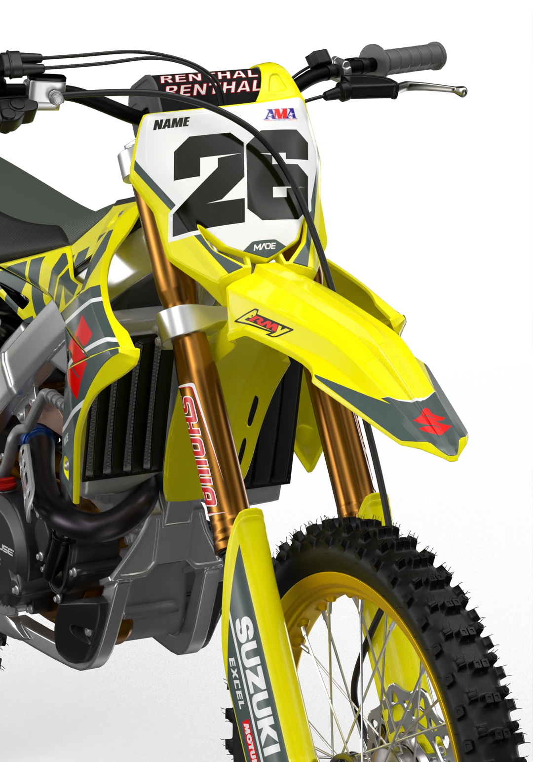 Suzuki RMZ Motocross dirt bike graphics for protection from madestickers.com  Grey#color_grey