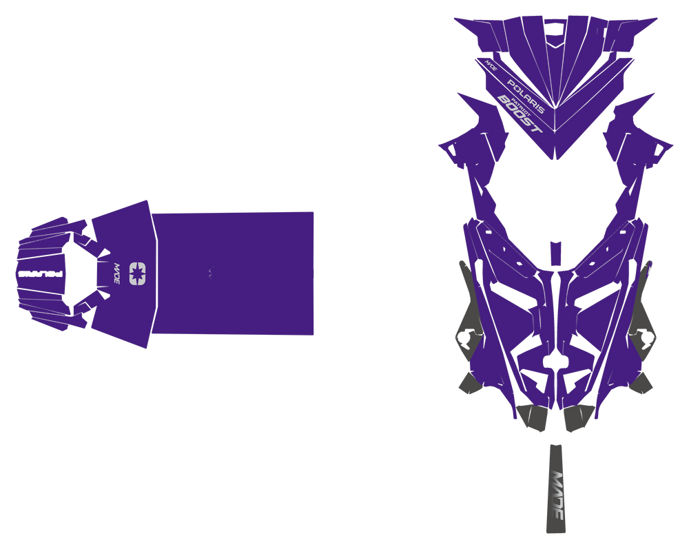 Boost graphics kit for Polaris Matryx snowmobile - hood and tunnel - premium graphics from madestickers.com Grey Purple Grey#color_grey-purple-grey