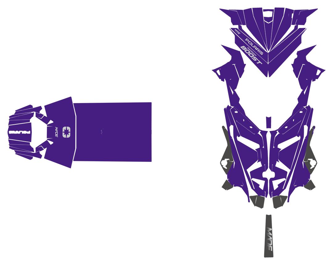 Boost graphics kit for Polaris Matryx snowmobile - hood and tunnel - premium graphics from madestickers.com Grey Purple Grey#color_grey-purple-grey