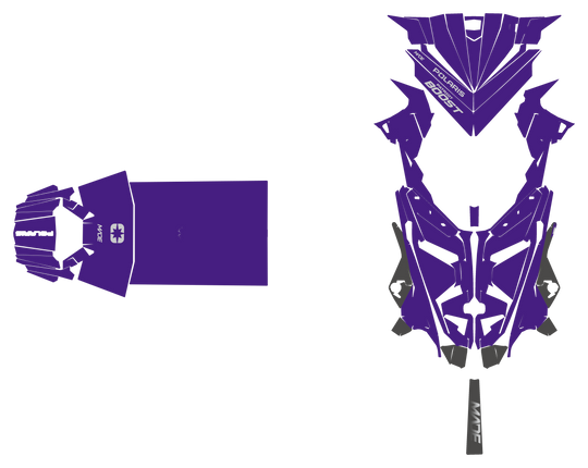 Boost graphics kit for Polaris Matryx snowmobile - hood and tunnel - premium graphics from madestickers.com Grey Purple Grey#color_grey-purple-grey