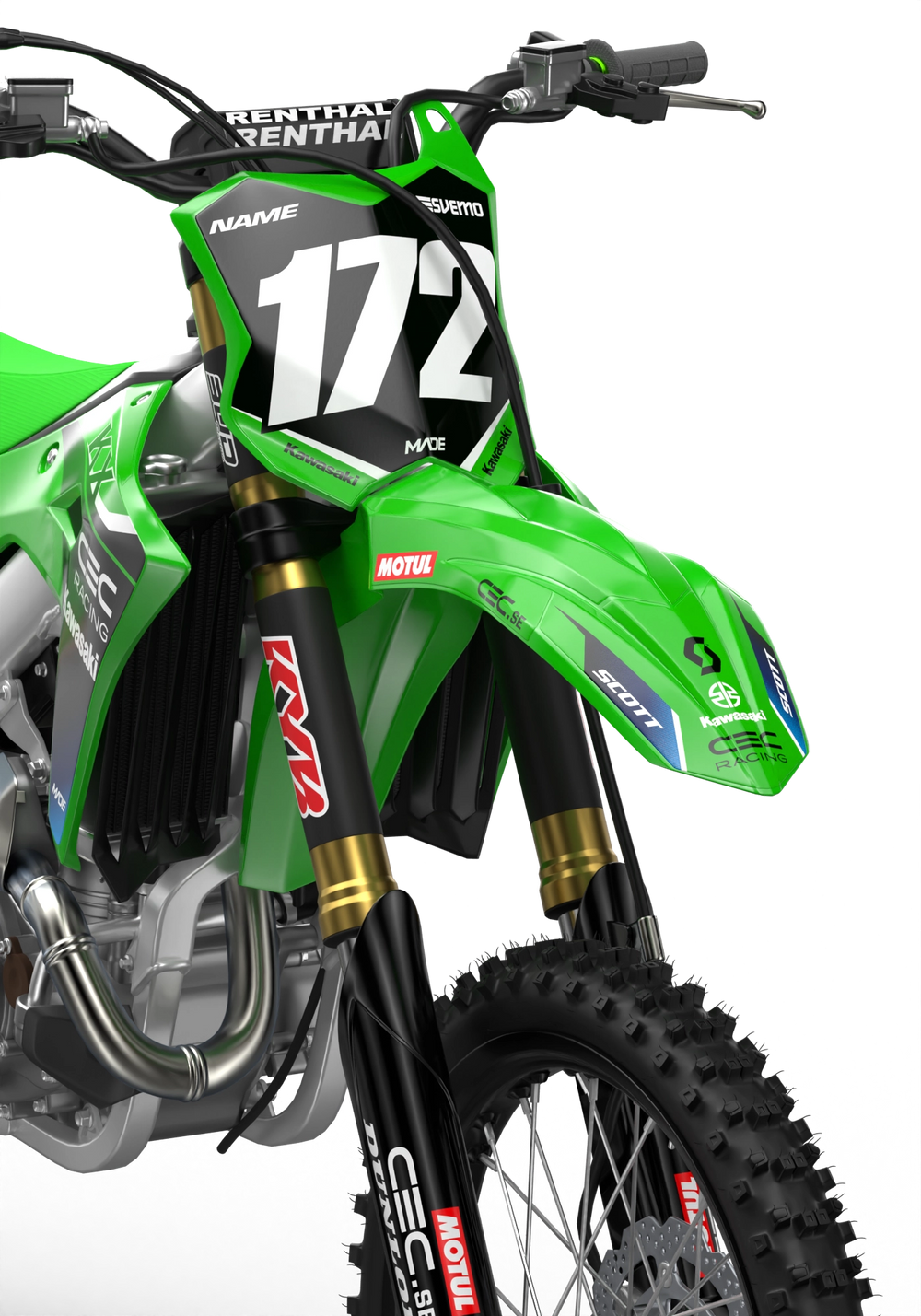 CEC Racing Motorcycle Kawasaki KXF 2025 graphics - madestickers.com
