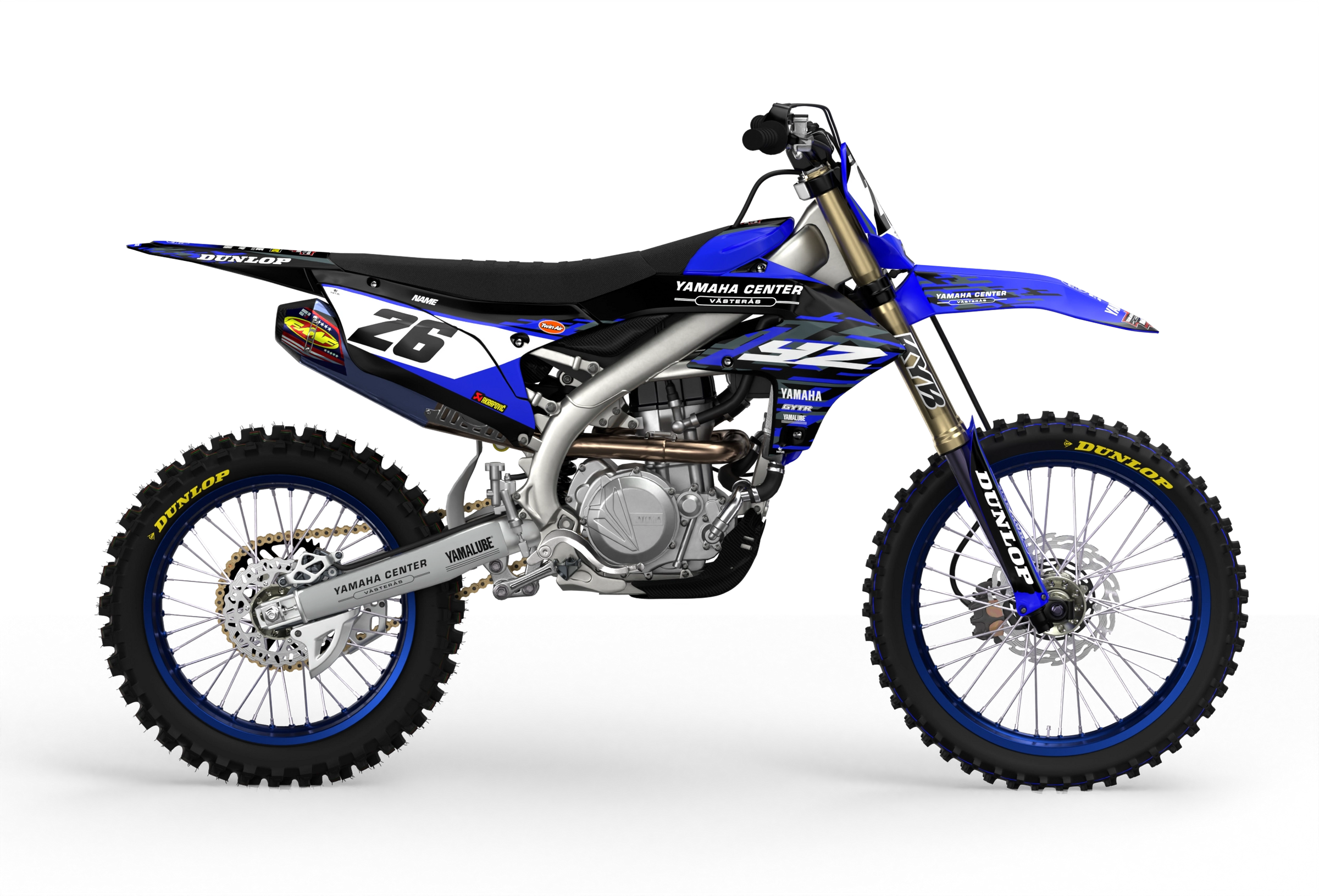 Yamaha Center Number kit stickers, graphics, blue and black color - madestickers.com