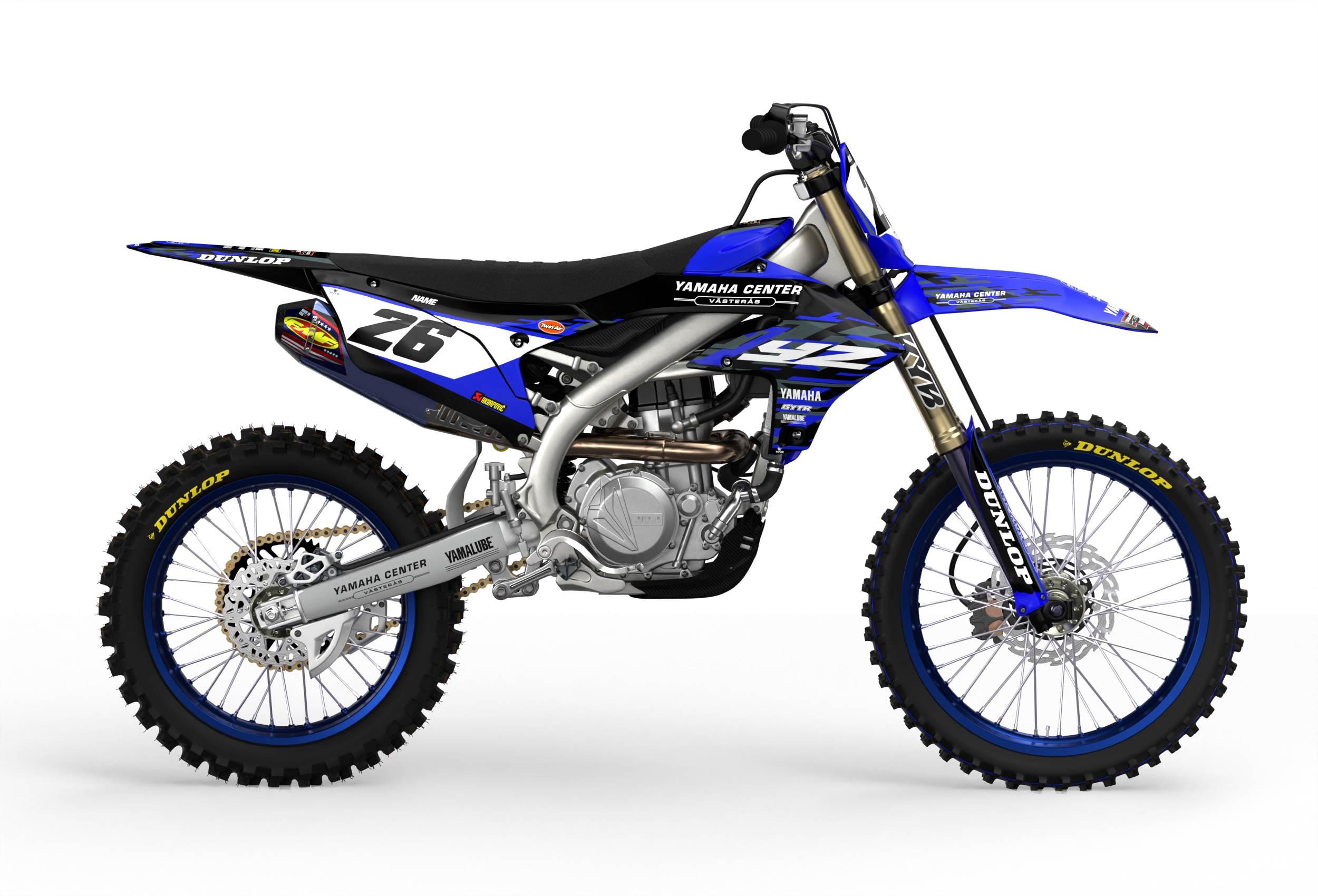 Yamaha Center Number kit stickers, graphics, blue and black color - madestickers.com