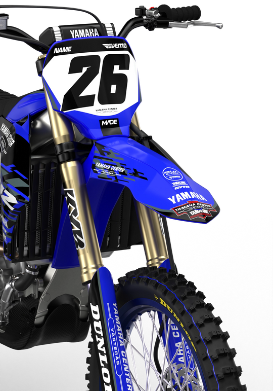 Yamaha Center Number kit stickers, graphics, blue and black color - madestickers.com