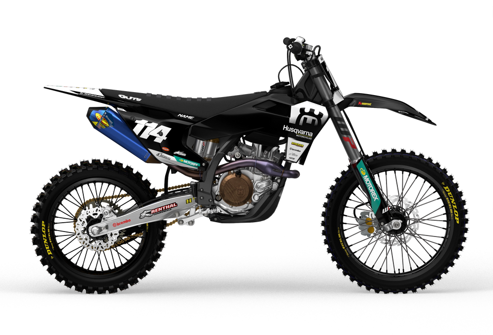 Husqvarna FC/TC New Motocross dirt bike Graphics for protections and style from Madestickers.com Black#color_black