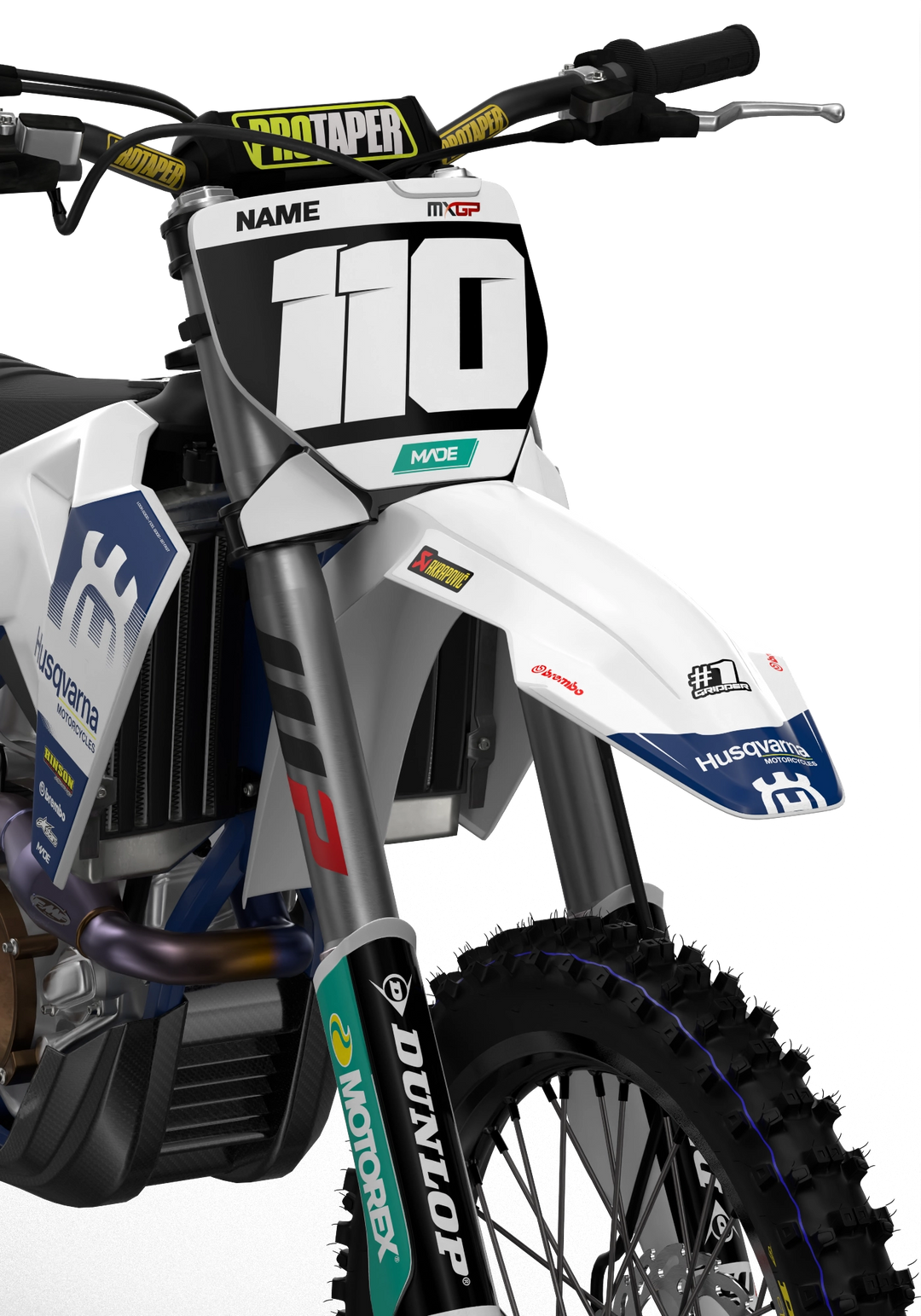 Husqvarna FC/TC New Motocross dirt bike Graphics for protections and style from Madestickers.com White#color_white
