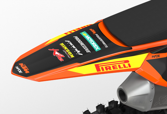 KTM dirt bike with Critical motocross licensed product graphics from madestickers.com Black#color_black