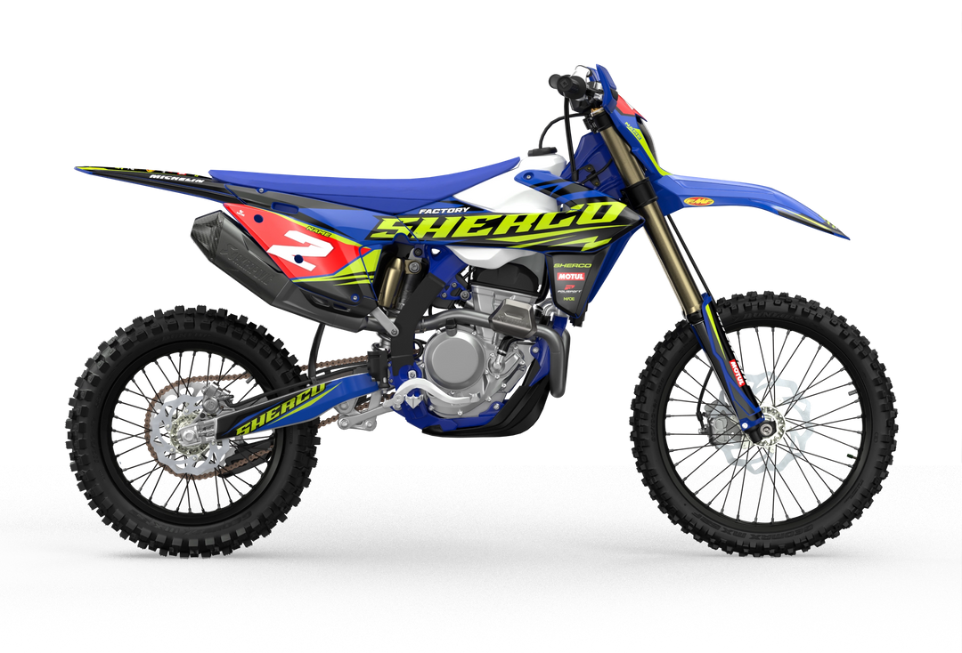 Sherco SE enduro Factory dirt bike graphics Blue#color_blue