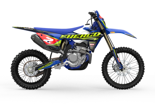 Sherco SE enduro Factory dirt bike graphics Blue#color_blue