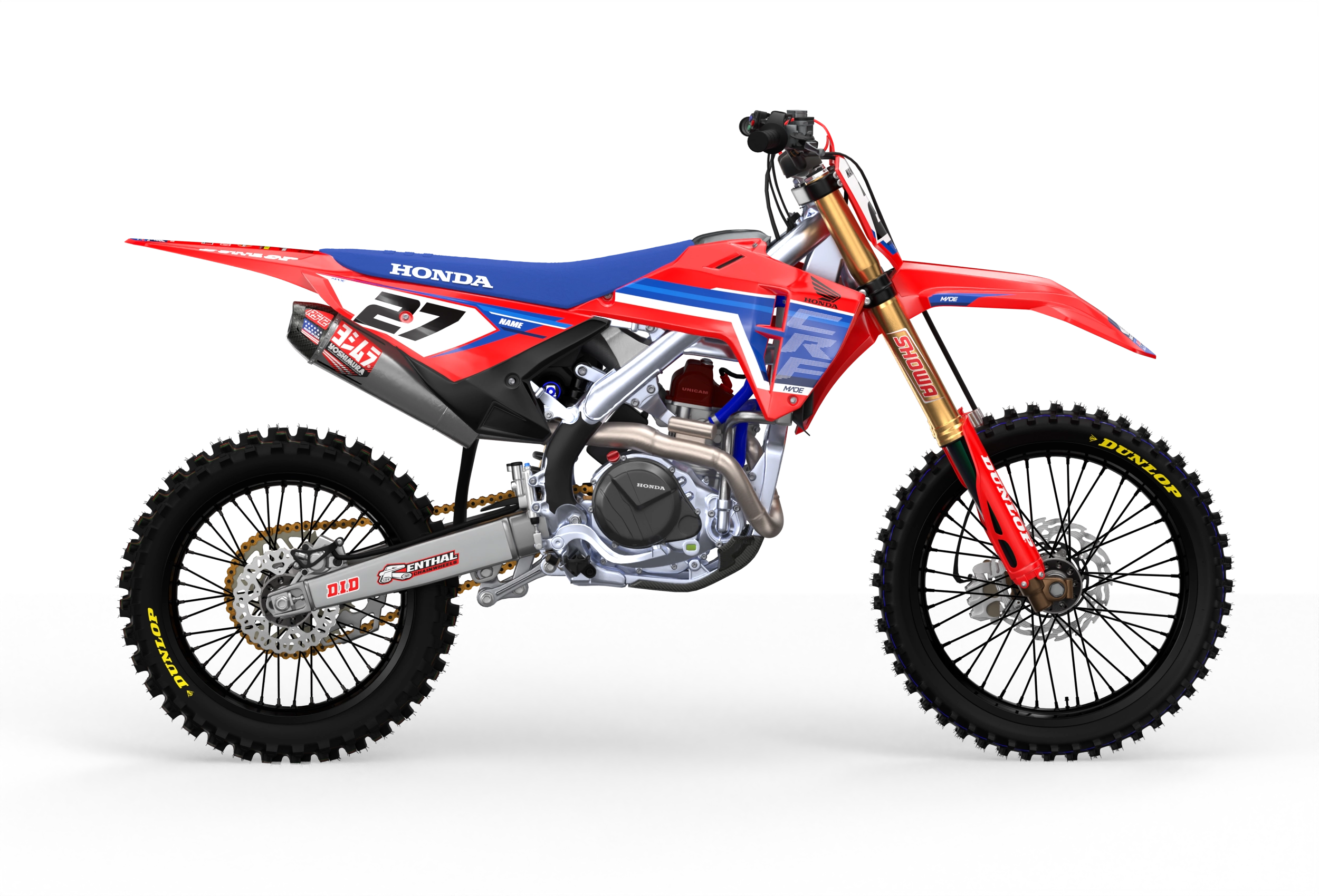 Honda CRF 3D Render Drew premium graphics from Madestickers.com Blue#color_blue