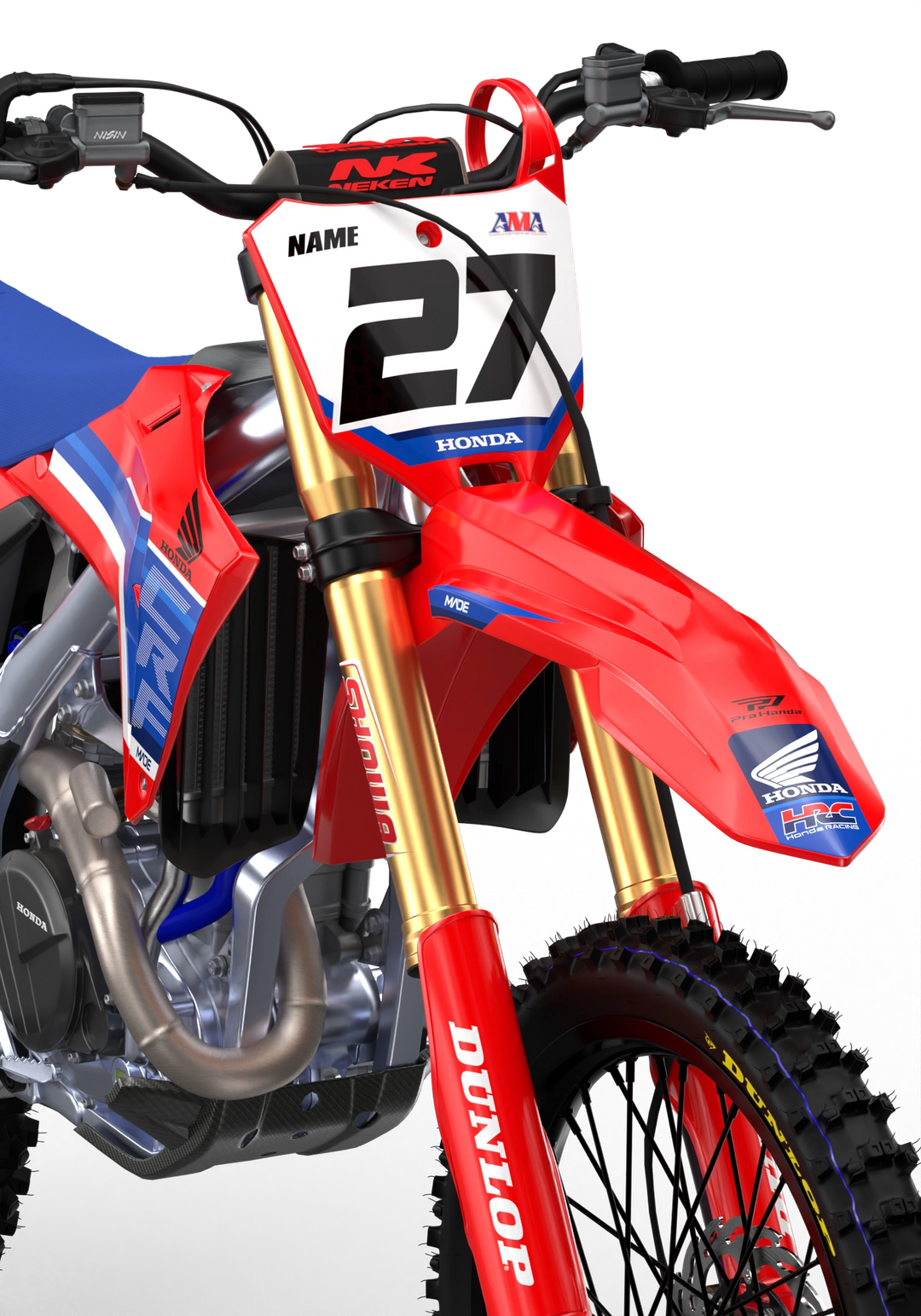 Honda CRF 3D Render Drew premium graphics from Madestickers.com Blue#color_blue