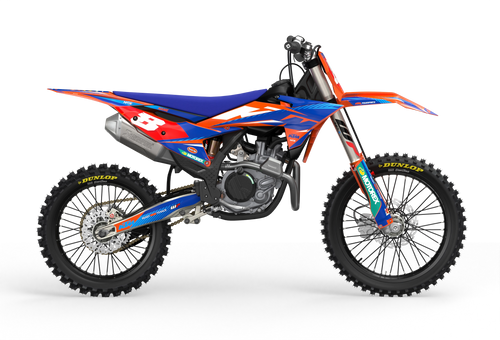KTM SX SXF Motocross dirt bike premium graphics with big KTM logo and lines on sides from madestickers.com Blue#color_blue