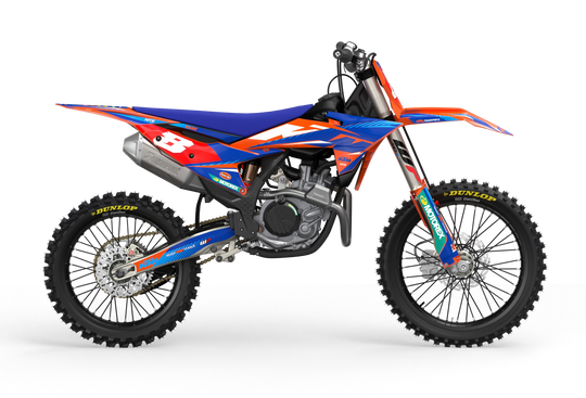 KTM SX SXF Motocross dirt bike premium graphics with big KTM logo and lines on sides from madestickers.com Blue#color_blue
