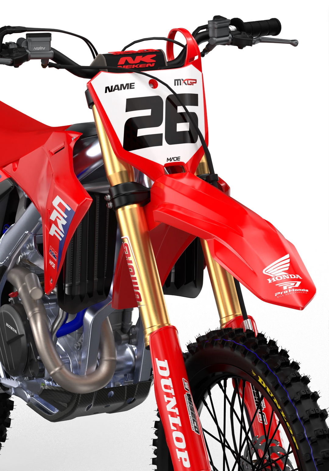 Honda CRF factory red graphics, stickers from madestikcers.com