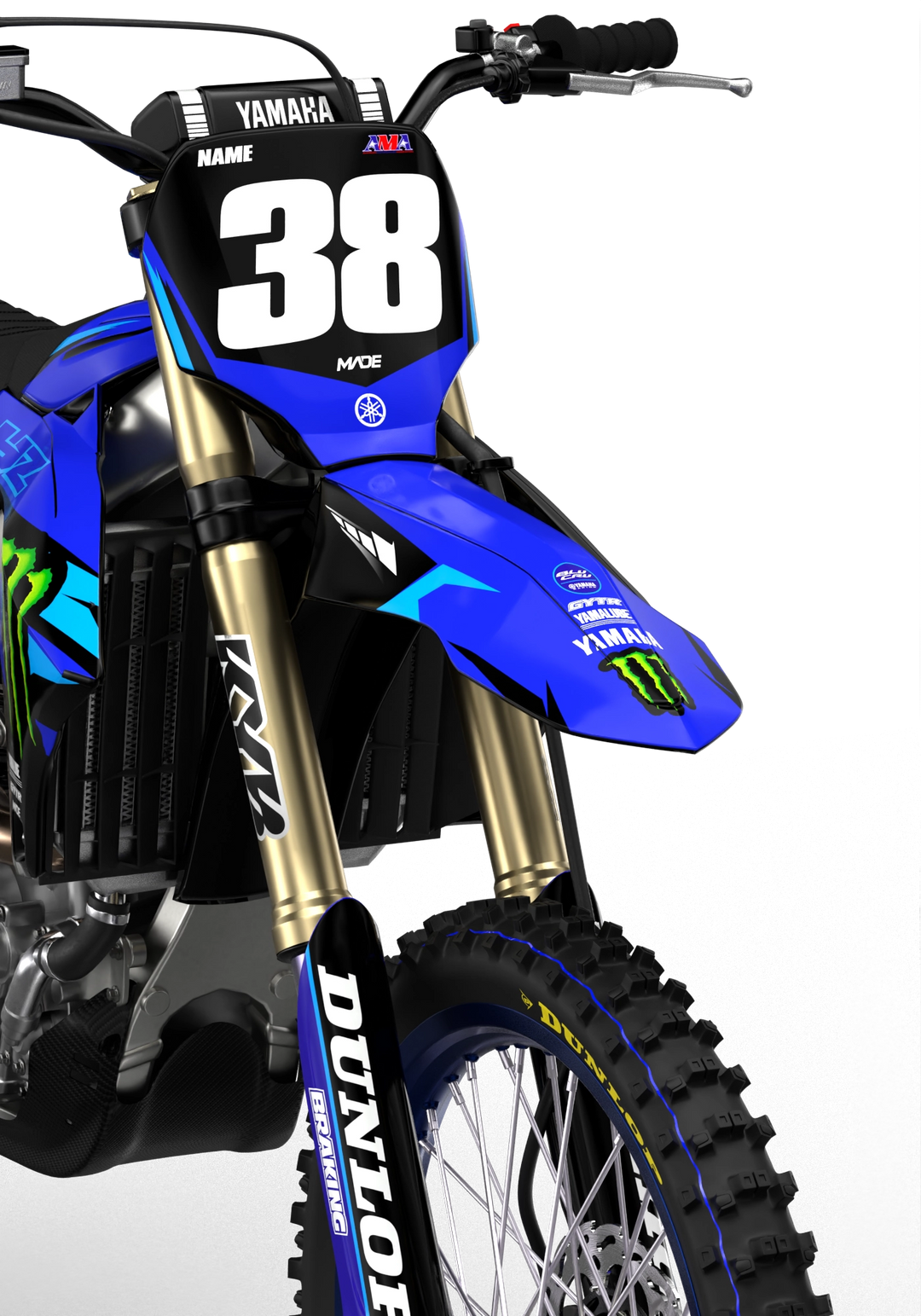 Yamaha YZ YZF motocross graphics with factory 2026 design - madestickers.com Blue#color_blue