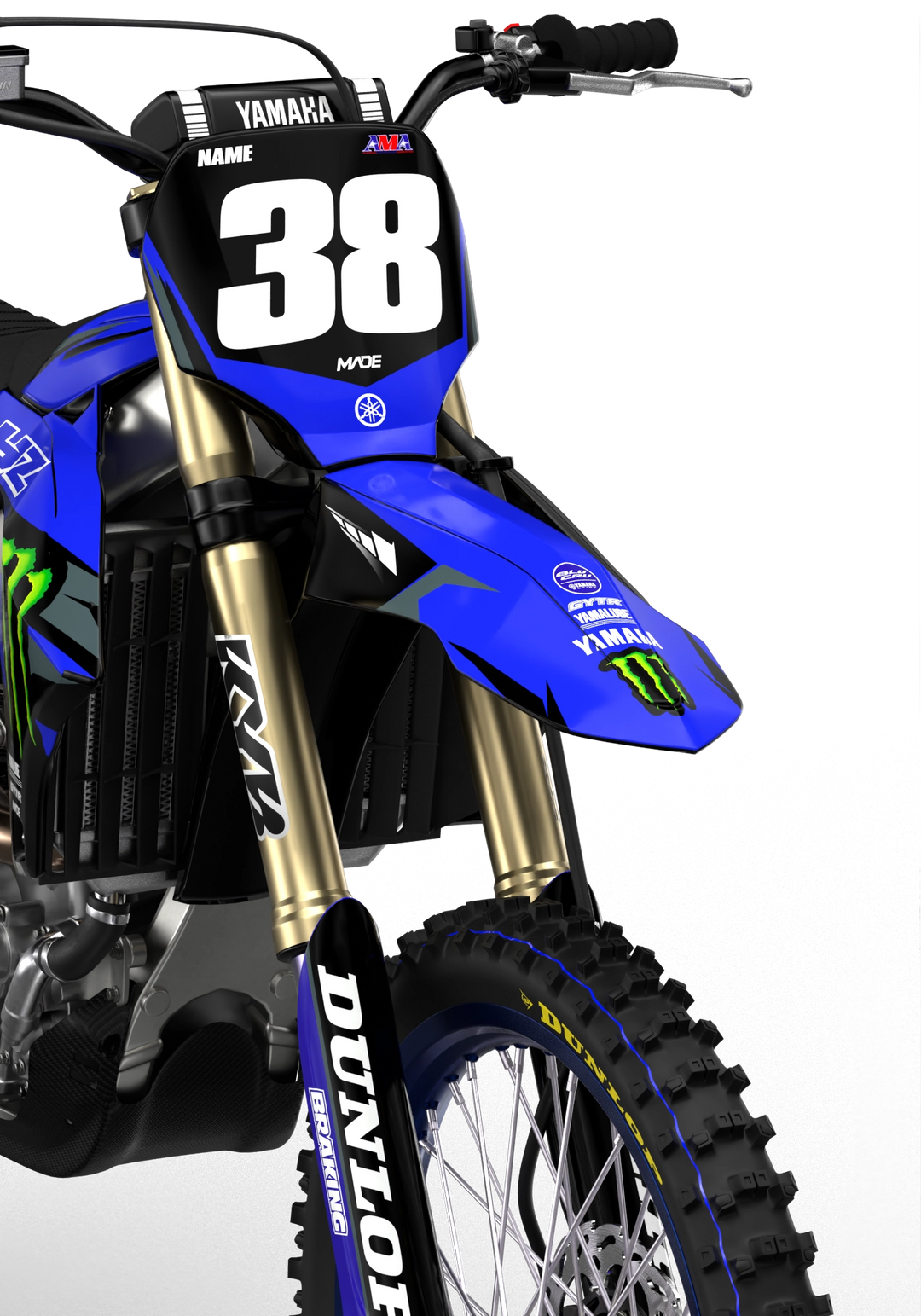 Yamaha YZ YZF motocross graphics with factory 2026 design - madestickers.com Grey#color_grey