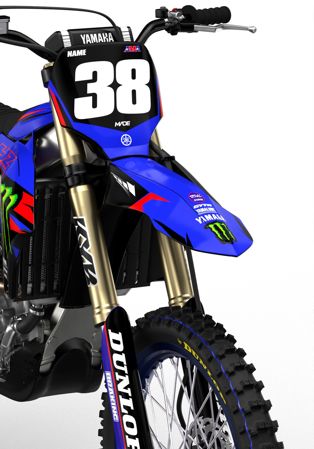 Yamaha YZ YZF motocross graphics with factory 2026 design - madestickers.com Red#color_red