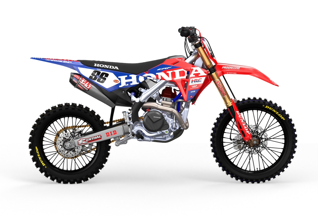 CRF Honda Factory 2027 design with big Honda logo on sides, premium graphics from madestickers.com Blue#color_blue
