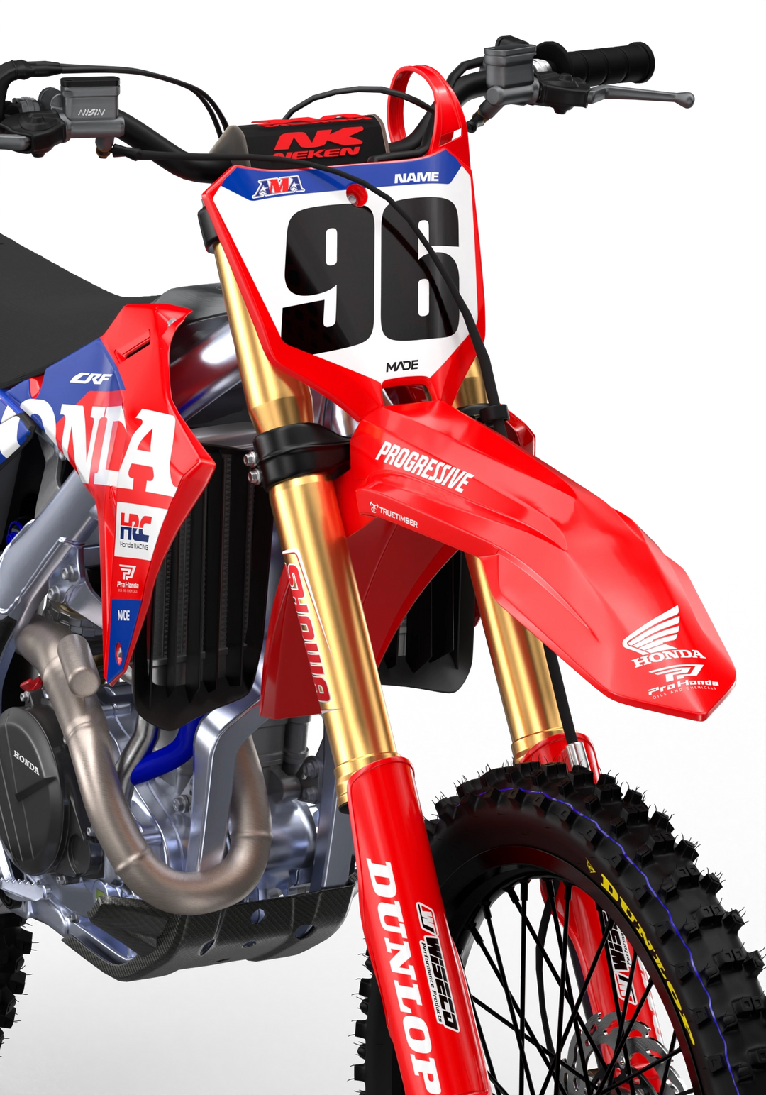 CRF Honda Factory 2027 design with big Honda logo on sides, premium graphics from madestickers.com Blue#color_blue
