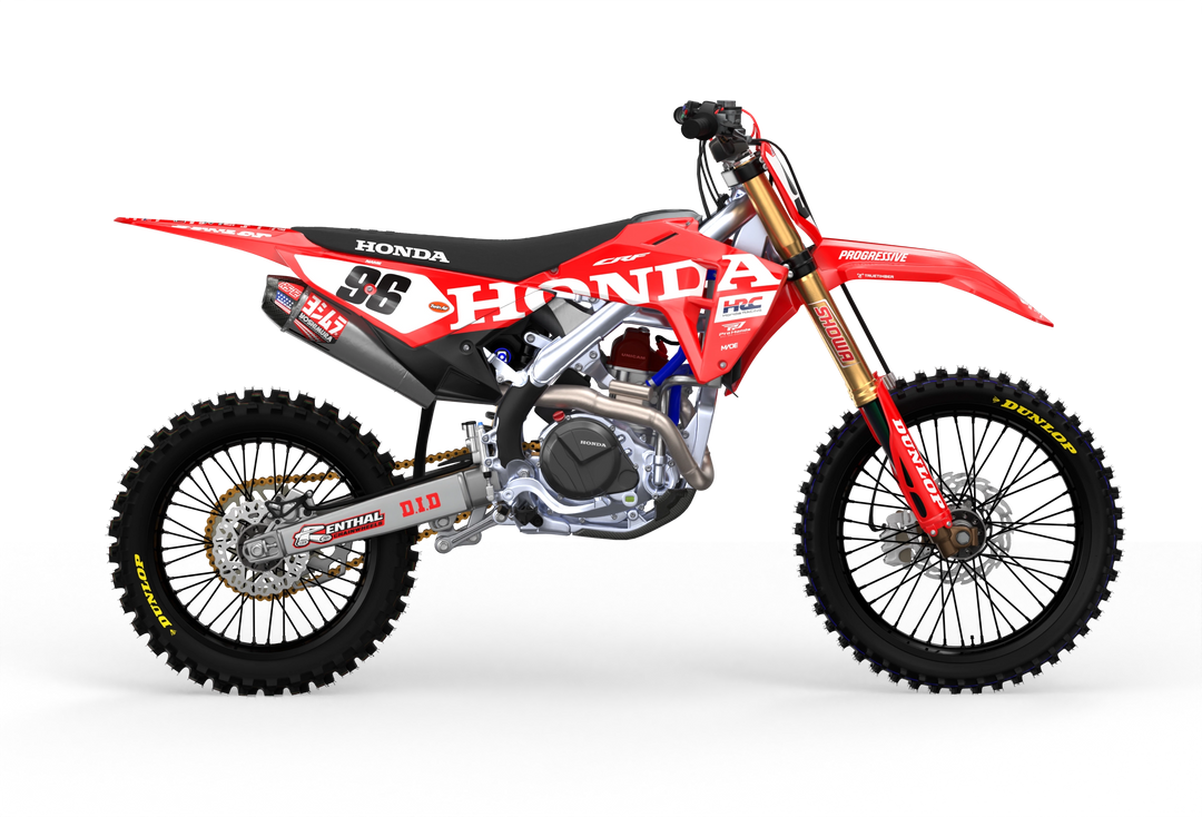 CRF Honda Factory 2027 design with big Honda logo on sides, premium graphics from madestickers.com Red#color_red